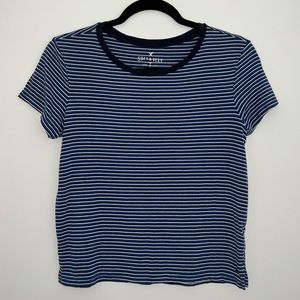 American Eagle, Soft & Sexy Striped, Cropped T-Shirt, Size Medium